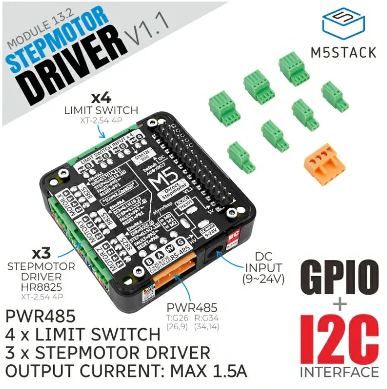 M5Stack用HR8825搭載 ステッピングモータードライバモジュール v1.1