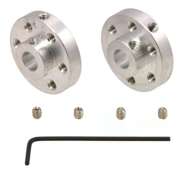 Pololu Universal Aluminum Mounting Hub for 1/4" Shaft, #4-40 Holes (2-Pack)