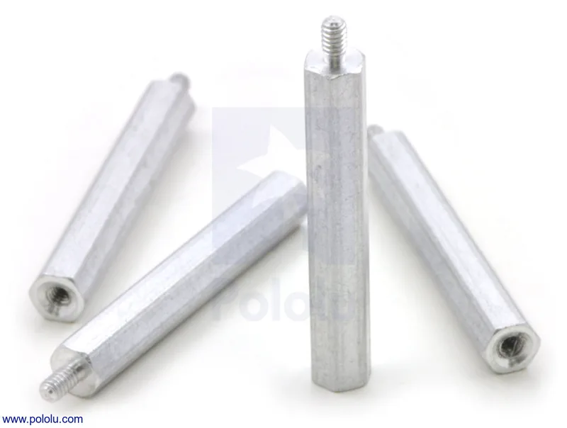 Aluminum Standoff: 1-1/4" Length, 2-56 Thread, M-F (4-Pack)