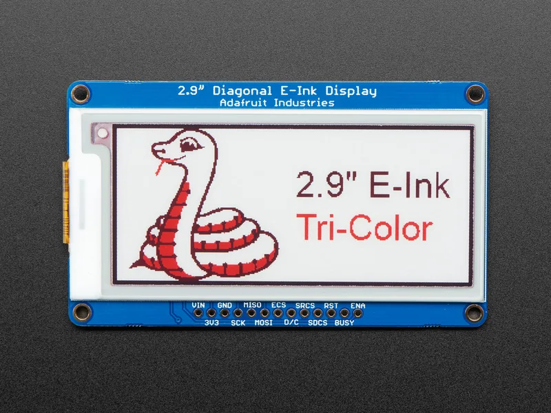 Adafruit 2.9インチ 3色eInkディスプレイモジュール（白黒赤）