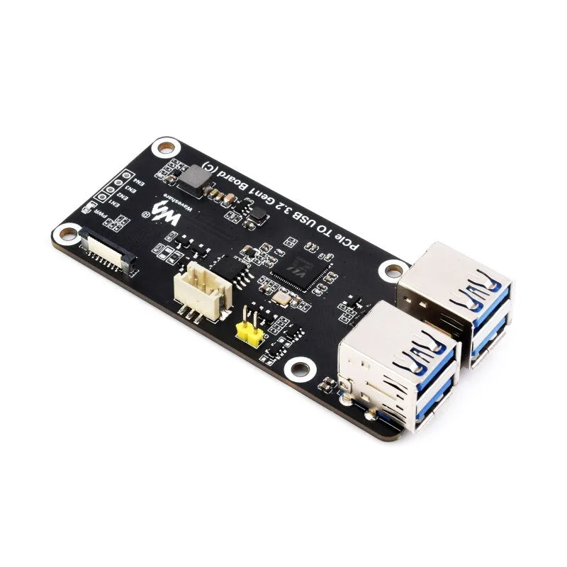 Waveshare Raspberry Pi 5用PCIe接続4ポートUSB 3.2 Gen1基板