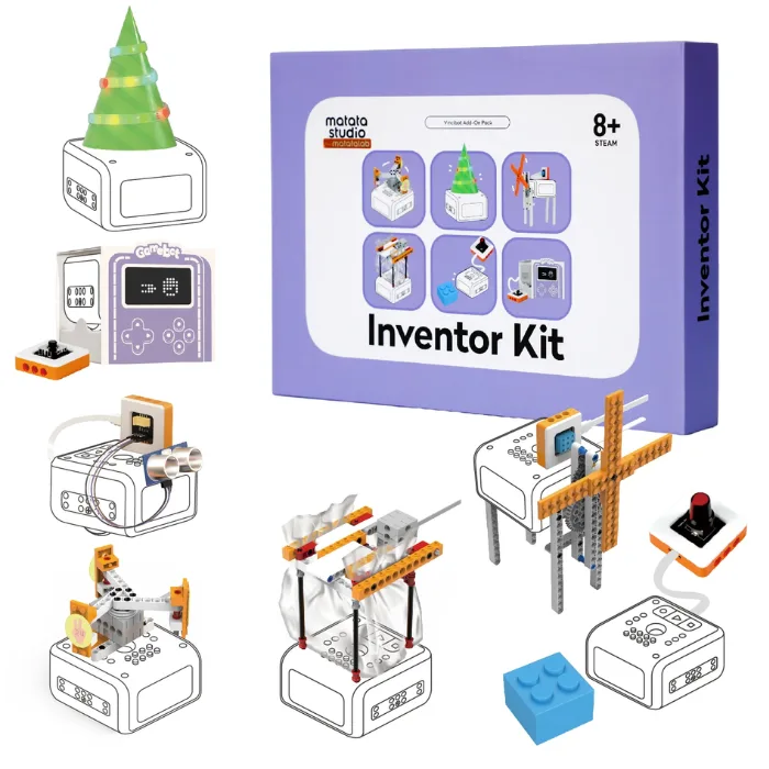 Matatalab 5 in 1 programmable electronic module kit - with 128 Building bricks (STEM Educational Robotics Starter Kit for 8+ Years) - Paired with VinciBot