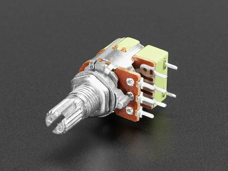 Panel Mount 10K Dual Log Potentiometer w/ On-Off Switch - 10K Dual Log w Switch