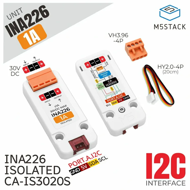 M5Stack INA226 電流電圧測定ユニット（絶縁型・±1Aレンジ）