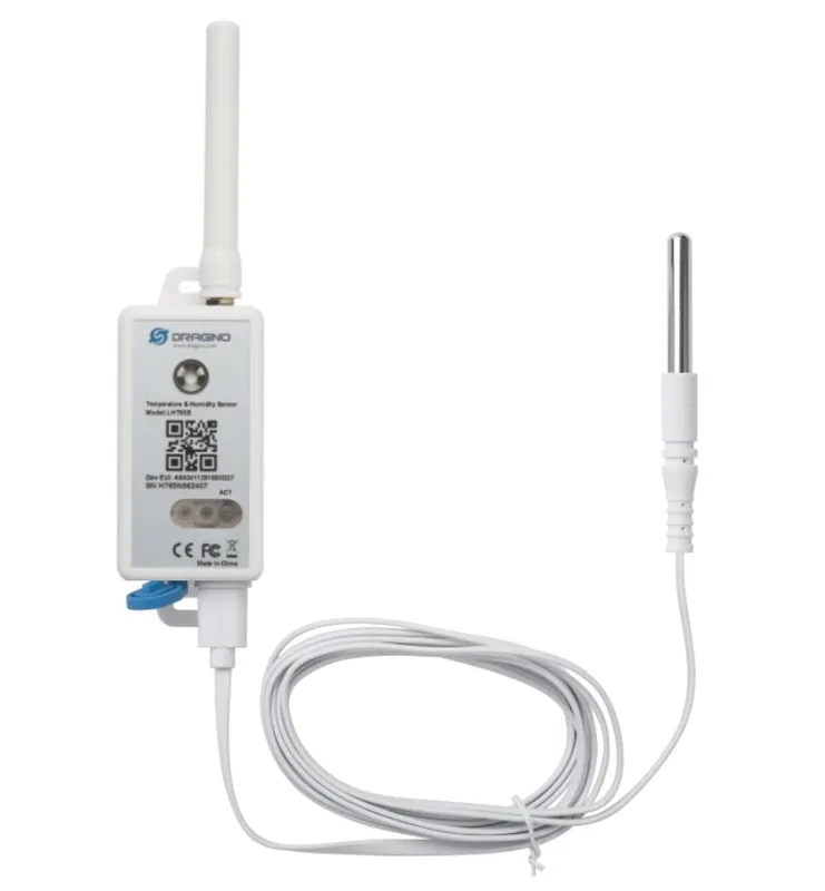 Dragino LHT65S-EU868-E3 LoRaWAN Temperatur- und Luftfeuchtigkeitssensor mit externer Antenne und externem Temperaturfühler