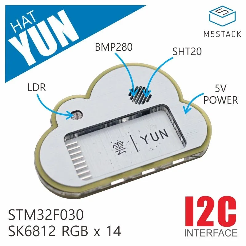 M5StickC Yun Hat（SHT20/BMP280/SK6812搭載）--在庫限り
