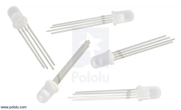 T1-3/4 (5mm) RGB LED with Diffused Lens (5-pack)