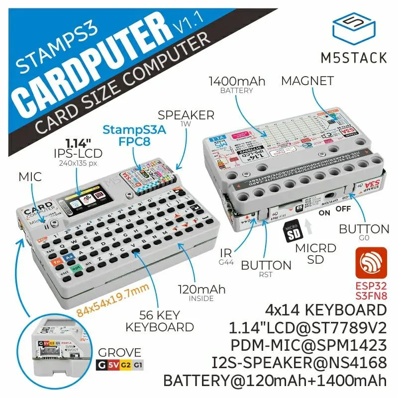 M5Stack Cardputerキット  v1.1（M5StampS3A付属）--在庫限り