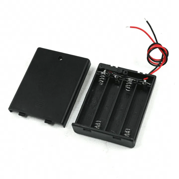 4 x 1.5V AA battery holder with cover and On/Off Switch