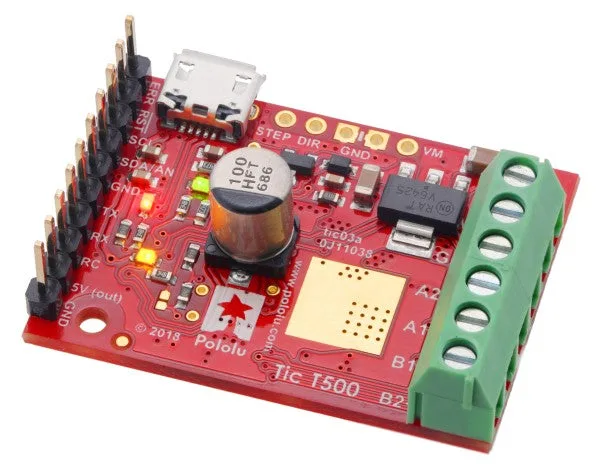 Tic T500 USB Multi-Interface Stepper Motor Controller (Connectors Soldered)