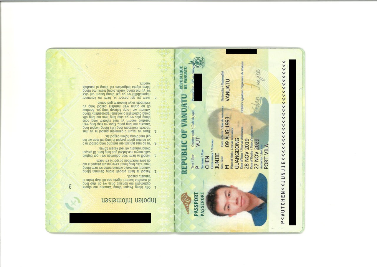 Windson Chan’s Vanuatu Passport