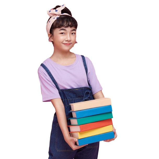 Girl holding books