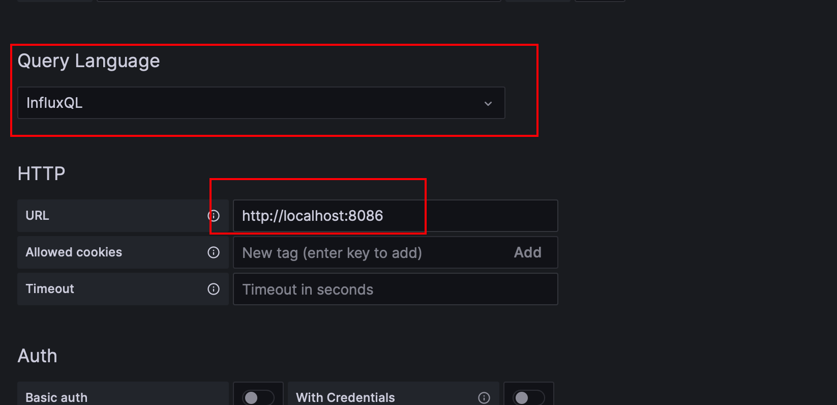 InfluxDB连接URL