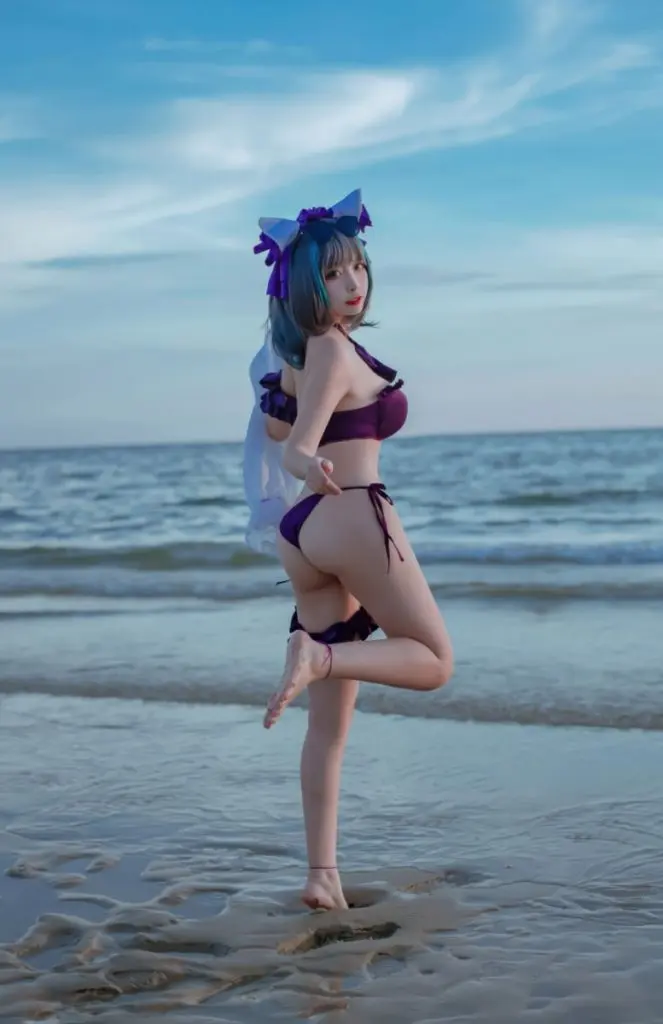 二佐Nisa 碧蓝航线-柴郡泳装[30P-373MB]-丽影视界