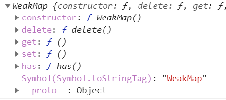 WeakMap上的属性和方法