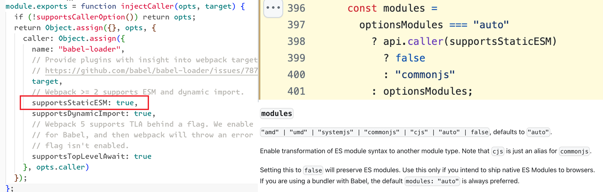 babel-loader 不处理 ES Module 解释图