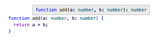Using an editor to reveal the inferred return type for a function.