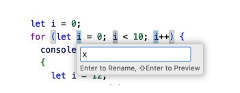 Renaming a symbol in your editor.