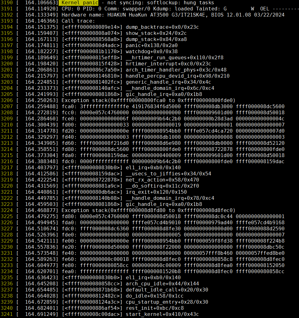 Kernel panic - not syncing: softlockup: hung tasks