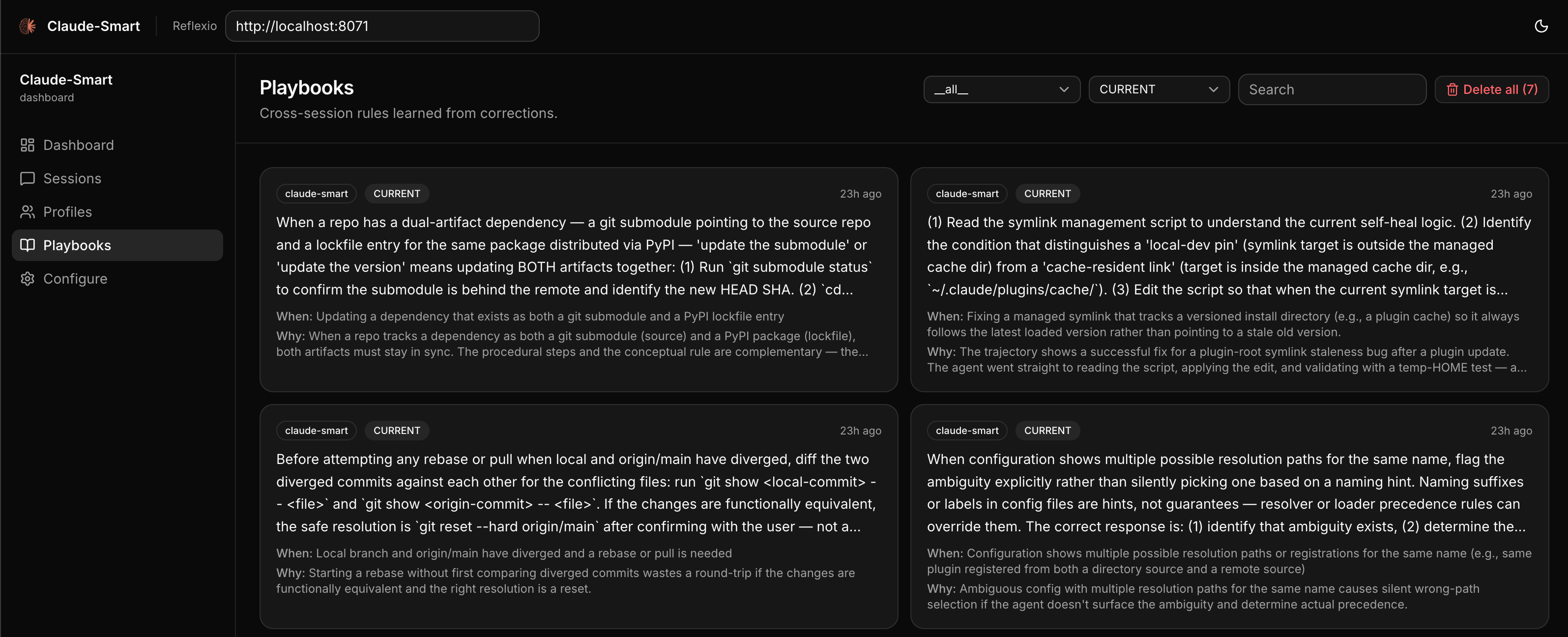 Skills dashboard