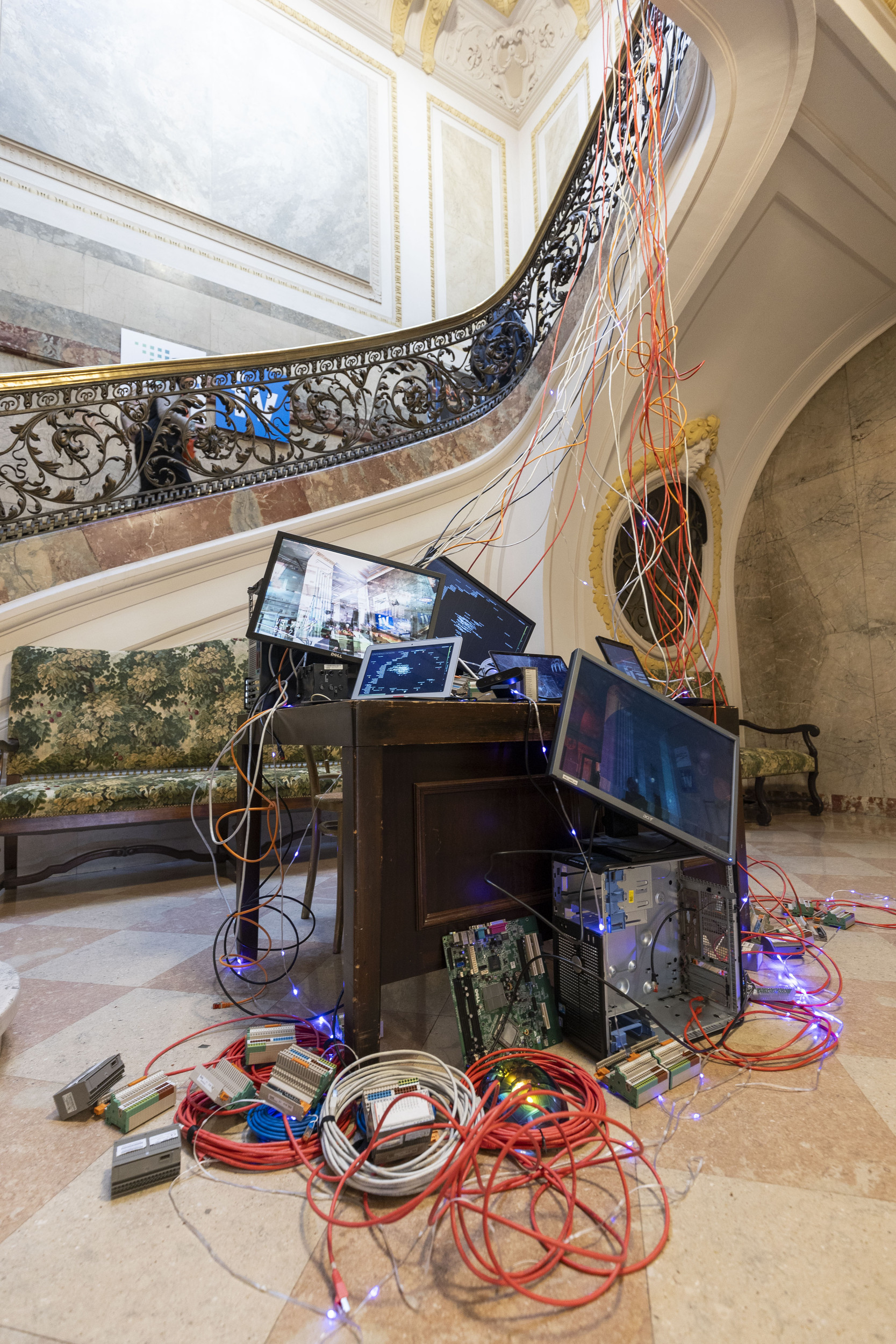 The Pile of Trash installation at the entrance