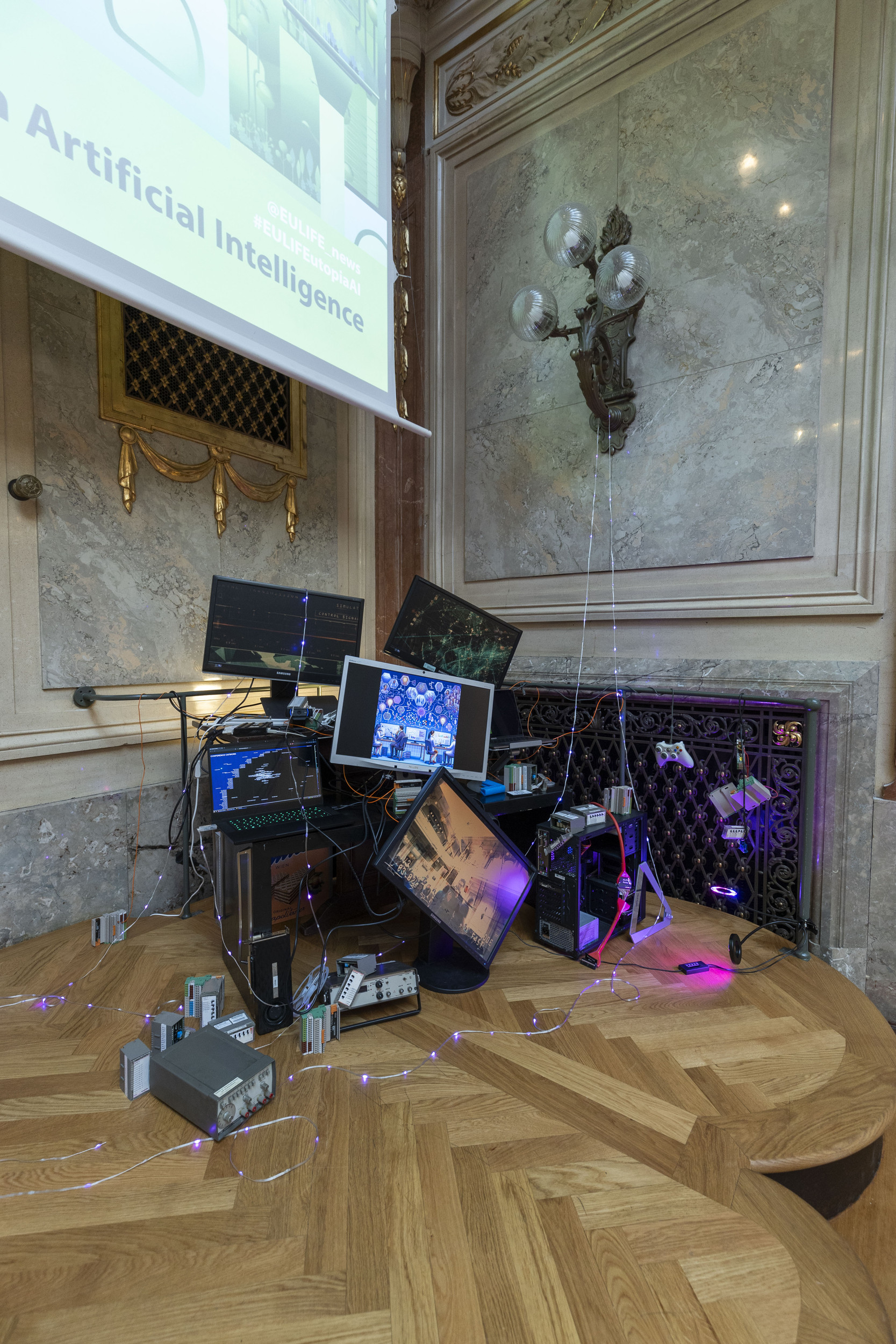 The Pile of Trash installation at the stage