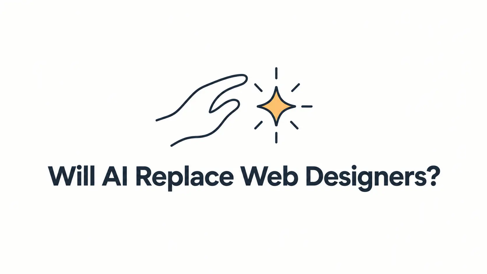 Cover illustration of a web designer working alongside an AI web designer, with design systems on one side and generated pages on the other
