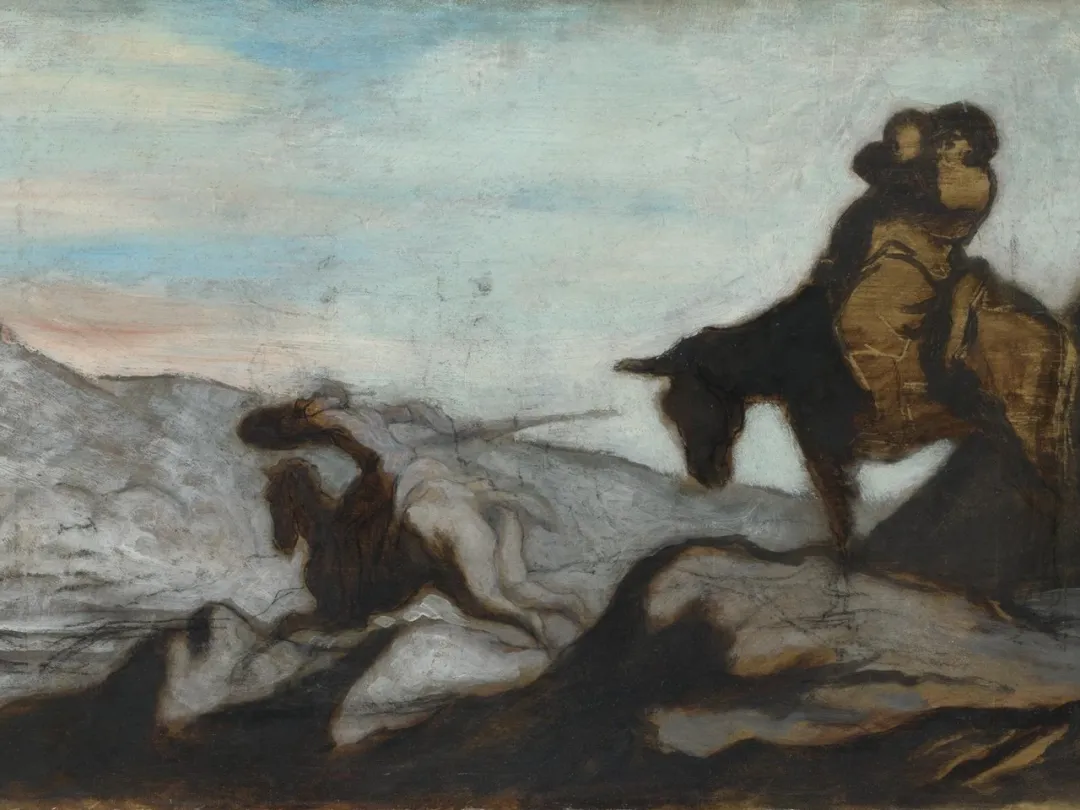 奥诺雷·杜米埃（Honoré Daumier，1808-1879）《堂吉诃德和桑丘·潘萨》（Don Quixote and Sancho Panza），英国国家美术馆藏