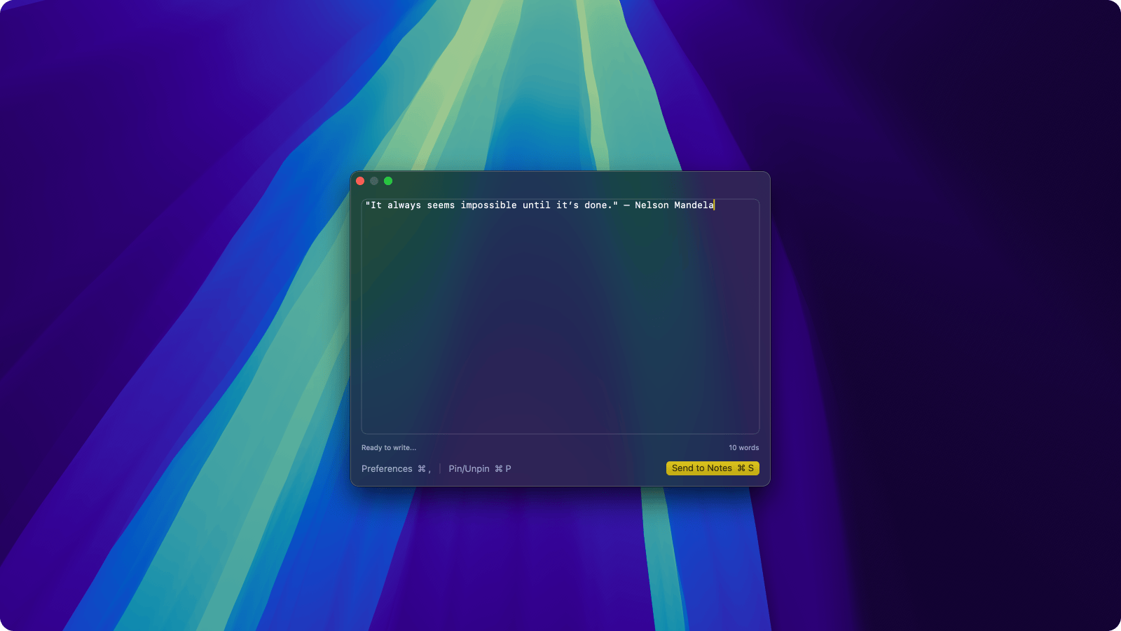 Screenshot of the JotDown application window