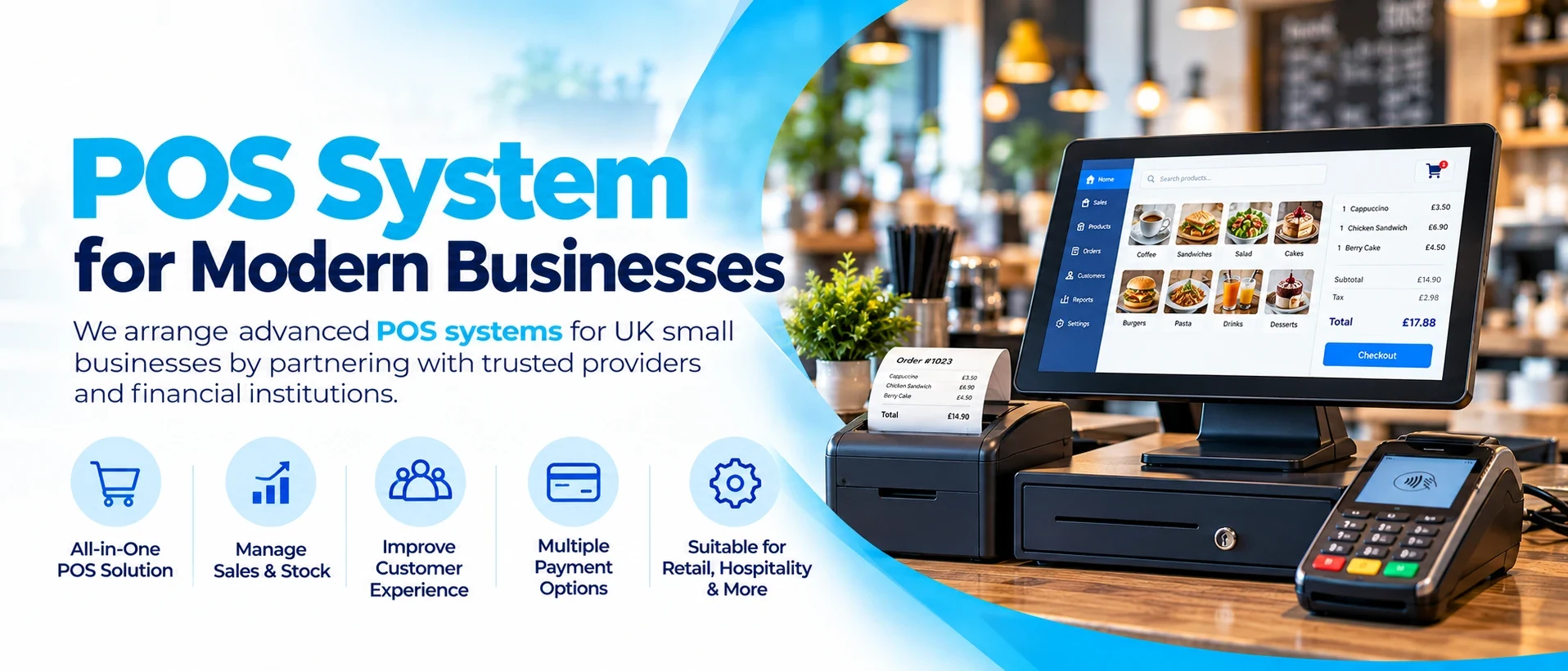 POS System for Modern Businesses. All-in-one POS to manage sales and stock, improve customer experience and accept multiple payment options.
