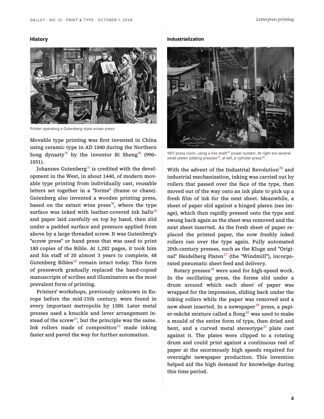 A two-column page with photographs and captions