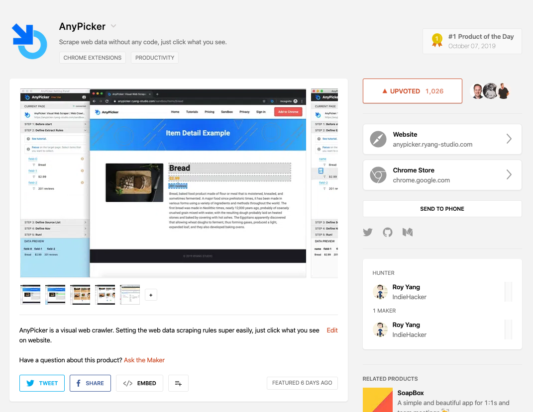 anypicker-on-producthunt