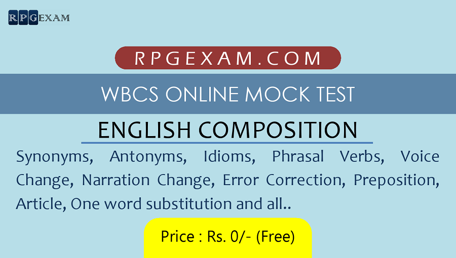 WBCS Free Online Mock Test English Composition