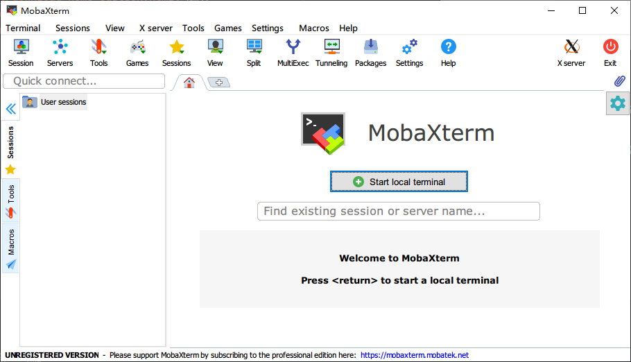 MobaXterm 首页