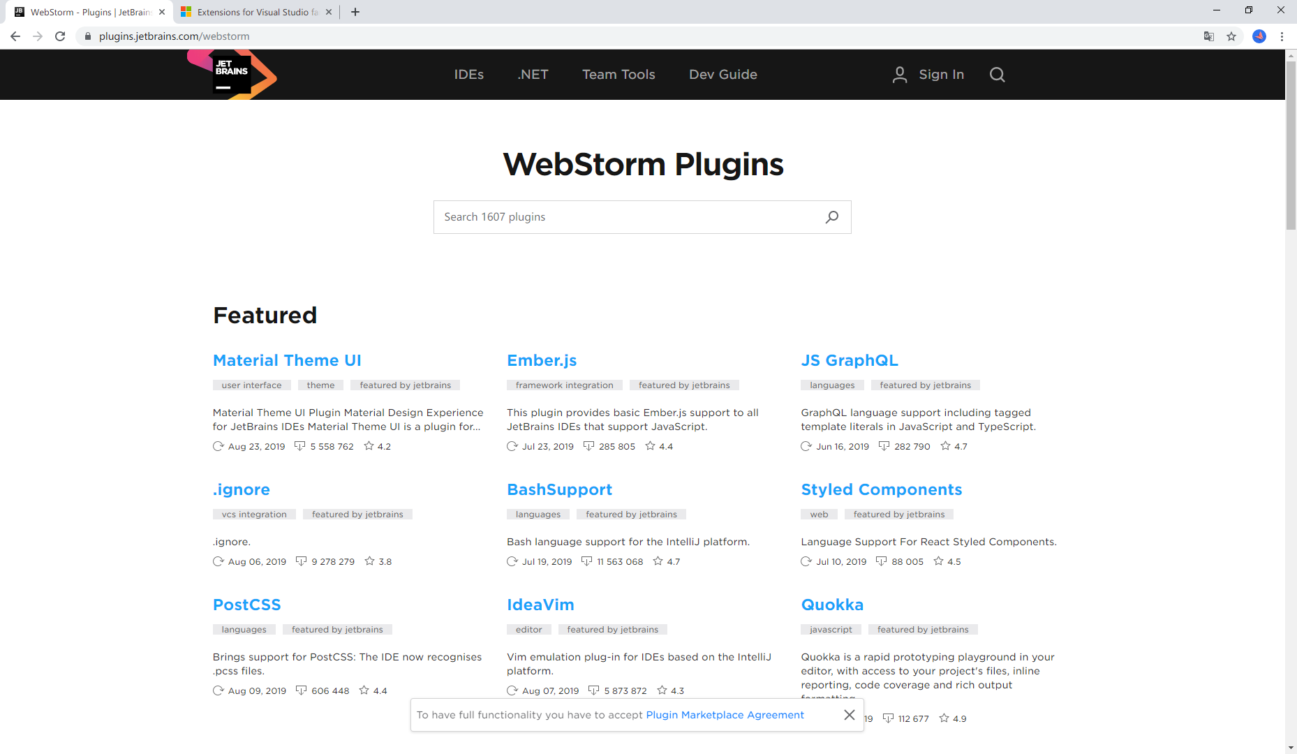 WebStorm 插件市场