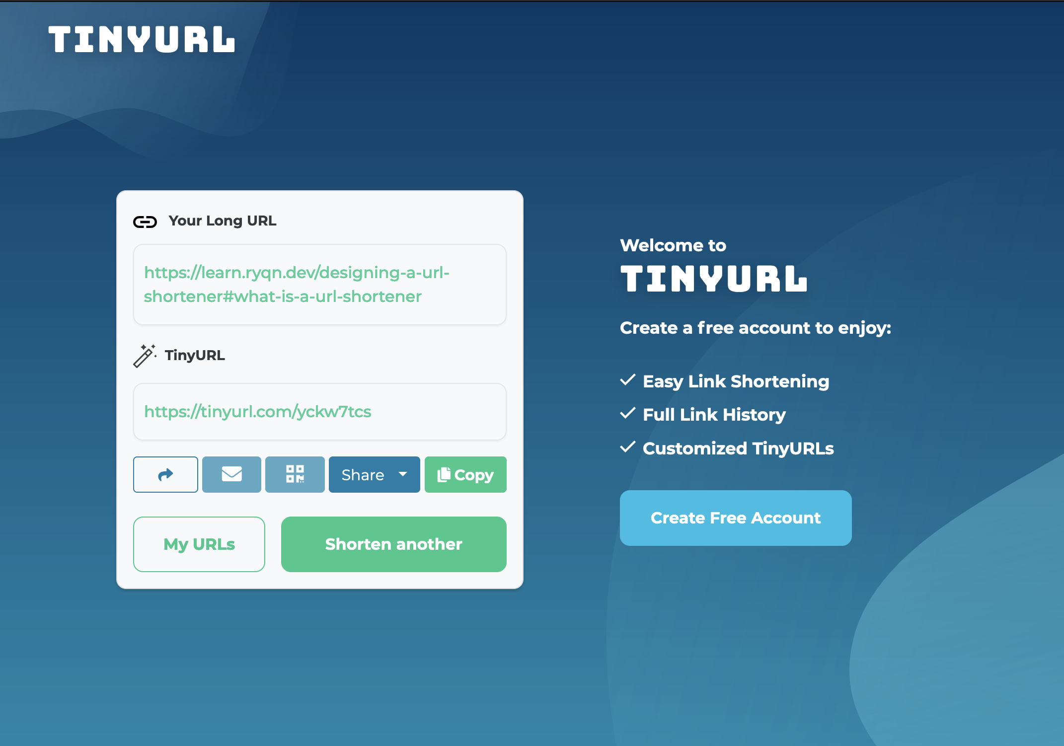 Using a URL shortener example