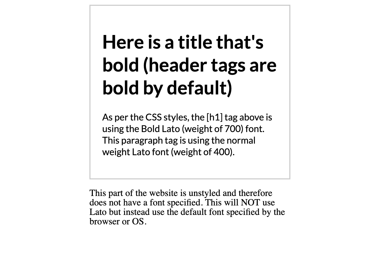 basic font usage example