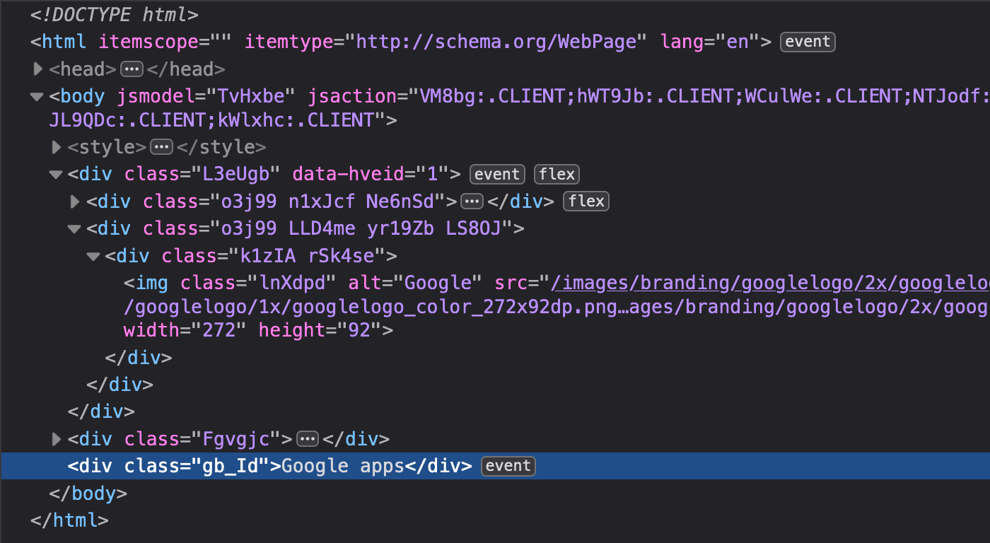 HTML file returned as response to HTTP request