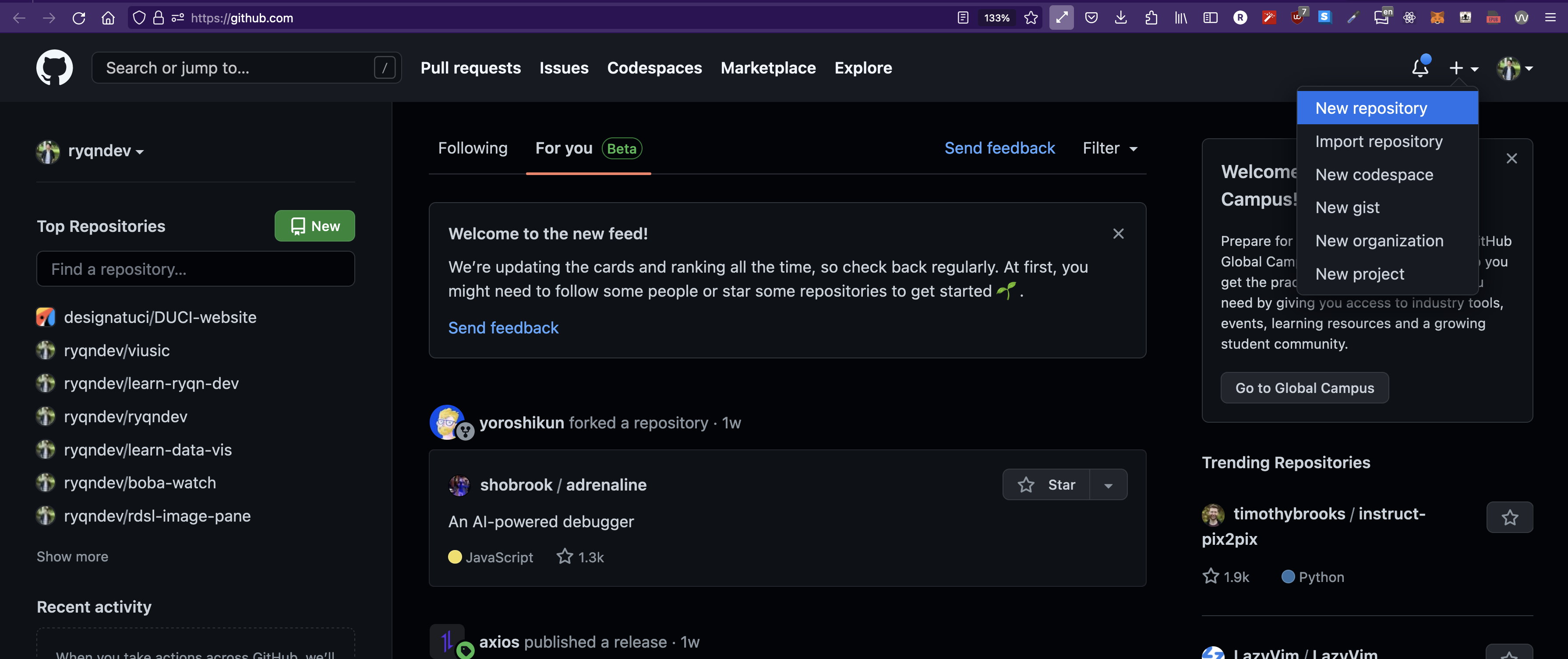 Github Homepage