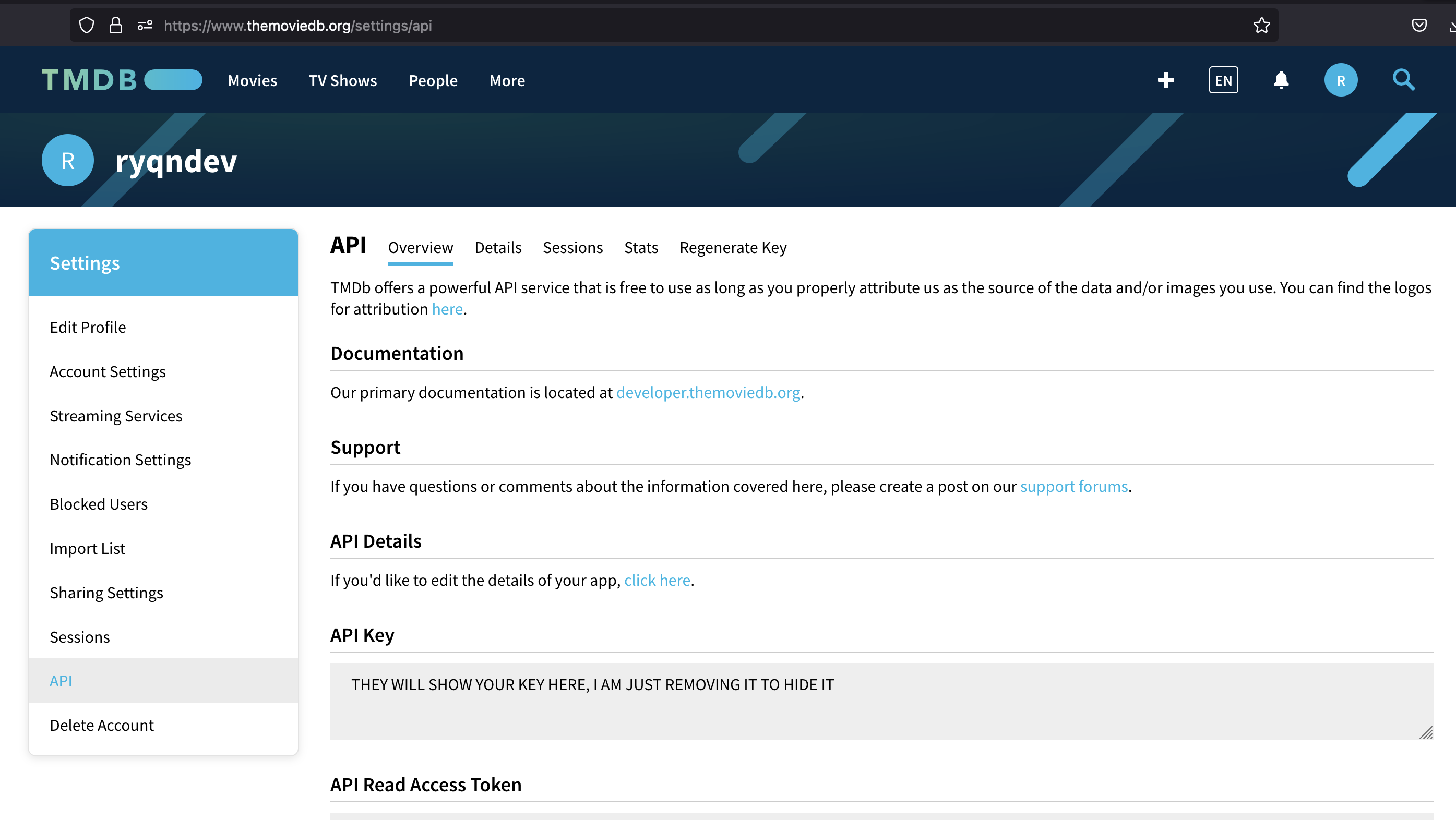 api dashboard