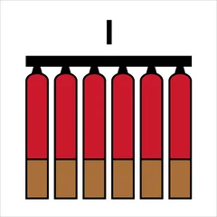 Fixed fire extinguishing battery (inergen)