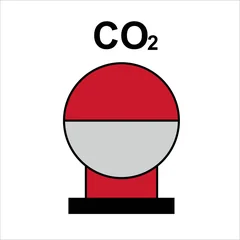 Fixed fire-extinguishing bottle, placed in protected area (co2)