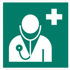 ISO 7010 E009 Doctor sign — Emergency / Escape safety pictogram