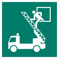 ISO 7010 E017 Rescue window sign — Emergency / Escape safety pictogram