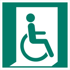 Emergency exit for people unable to walk or with walking impairment (right)