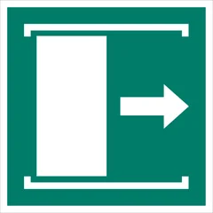 Door slides right to open