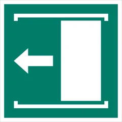 Door slides left to open
