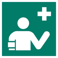 ISO 7010 E064 First aid responder sign — Emergency / Escape safety pictogram