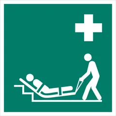 ISO 7010 E067 Evacuation mattress sign — Emergency / Escape safety pictogram
