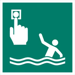 ISO 7010 E069 Person overboard call point sign — Emergency / Escape safety pictogram